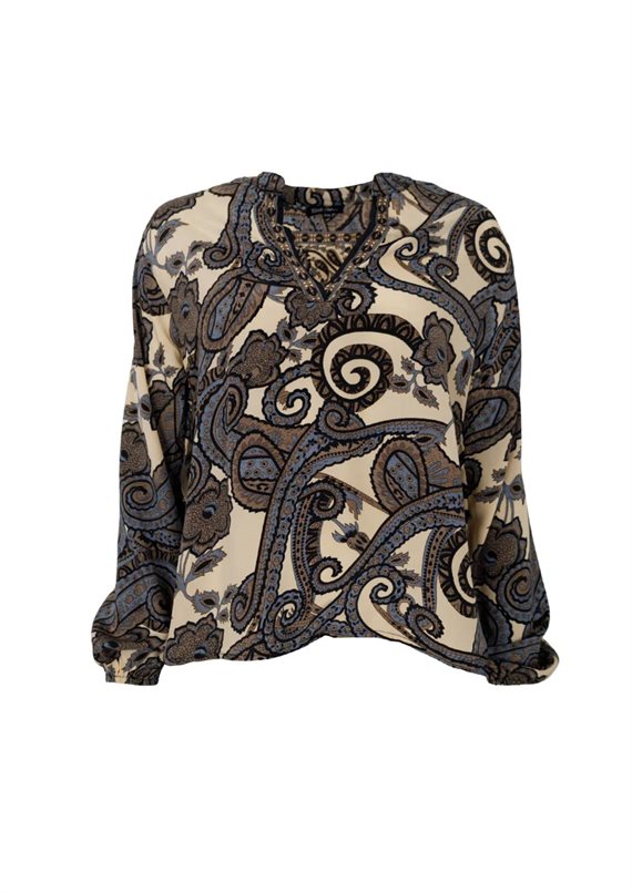 Black Colour - BCLuna Bluse - Grey Paisley