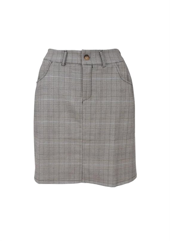 Black Colour - BCNikka Chequered Short Nederdel - Grey