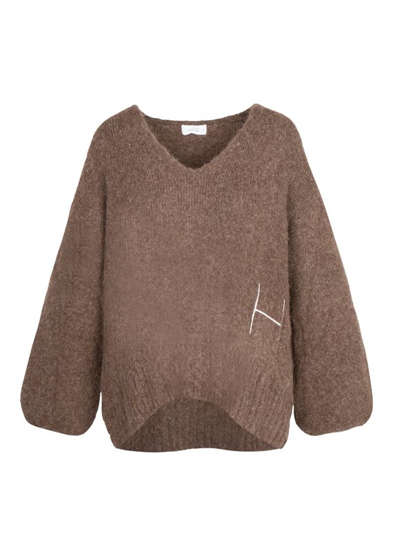 HEST - SOFIE V-Neck Sweater - Brown