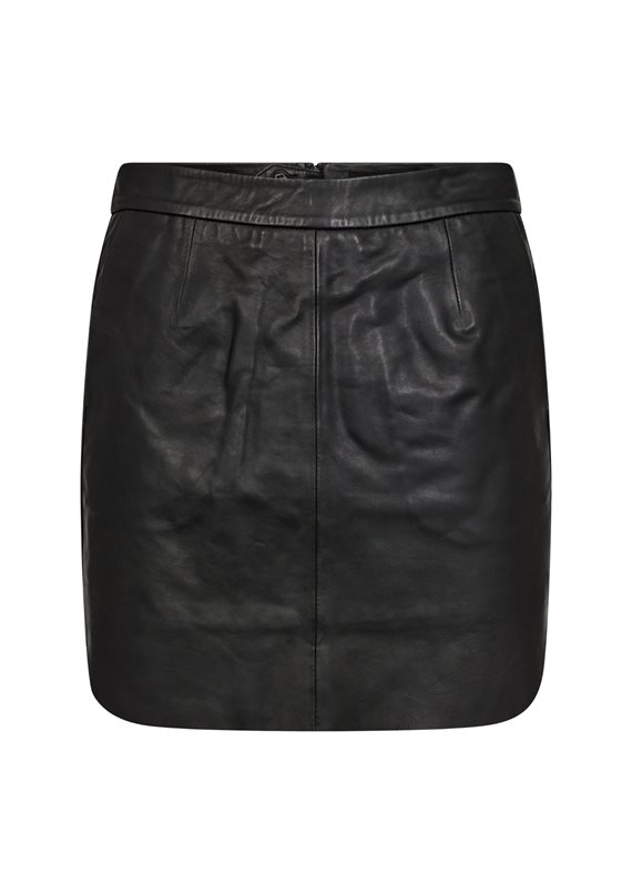 IVY - Kylie Leather Mini Nederdel - Black