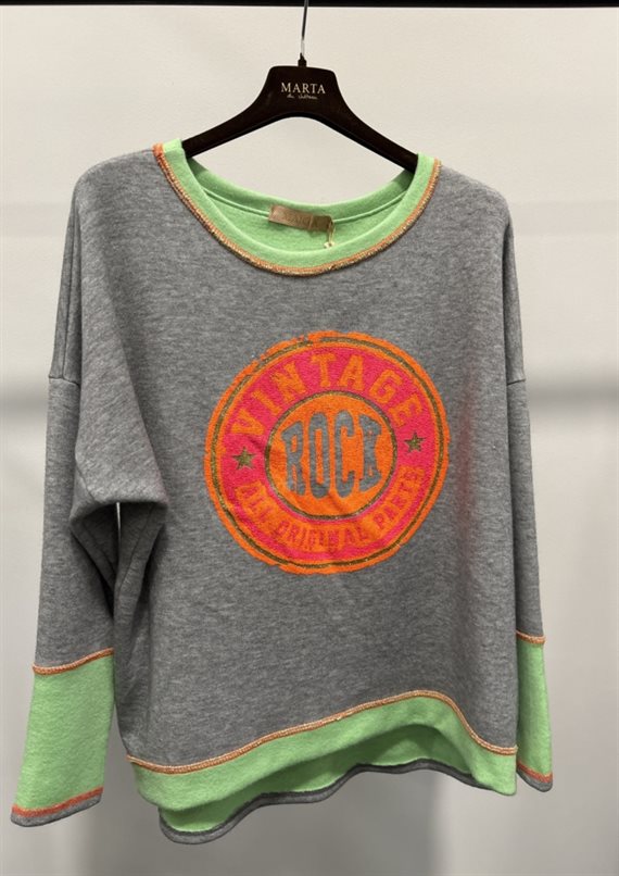 Marta - MdcRachelle Sweatshirt - Grigo/Verde