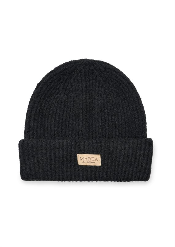 Marta - Rib Beanie Hue - Black - Onesize