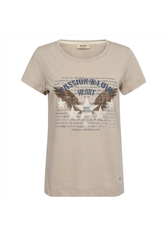 Mos Mosh - MM Zibby o.ss Tee - Feather Grey