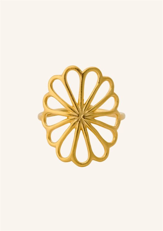 Pernille Corydon - Large Bellis ring Adj - Guld