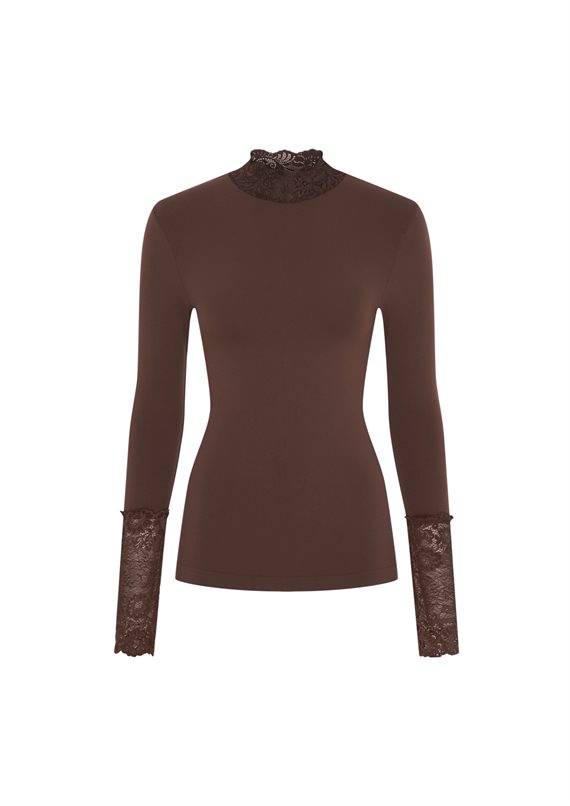 Tim & Simonsen - Abby Blouse Turtle Lace - Cioccolato