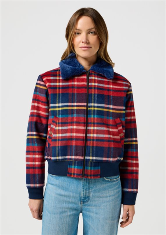 Wrangler - Aviator Jakke - Red Tartan