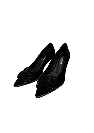 Pavement - Kamilla Bow Stiletter - Black Suede